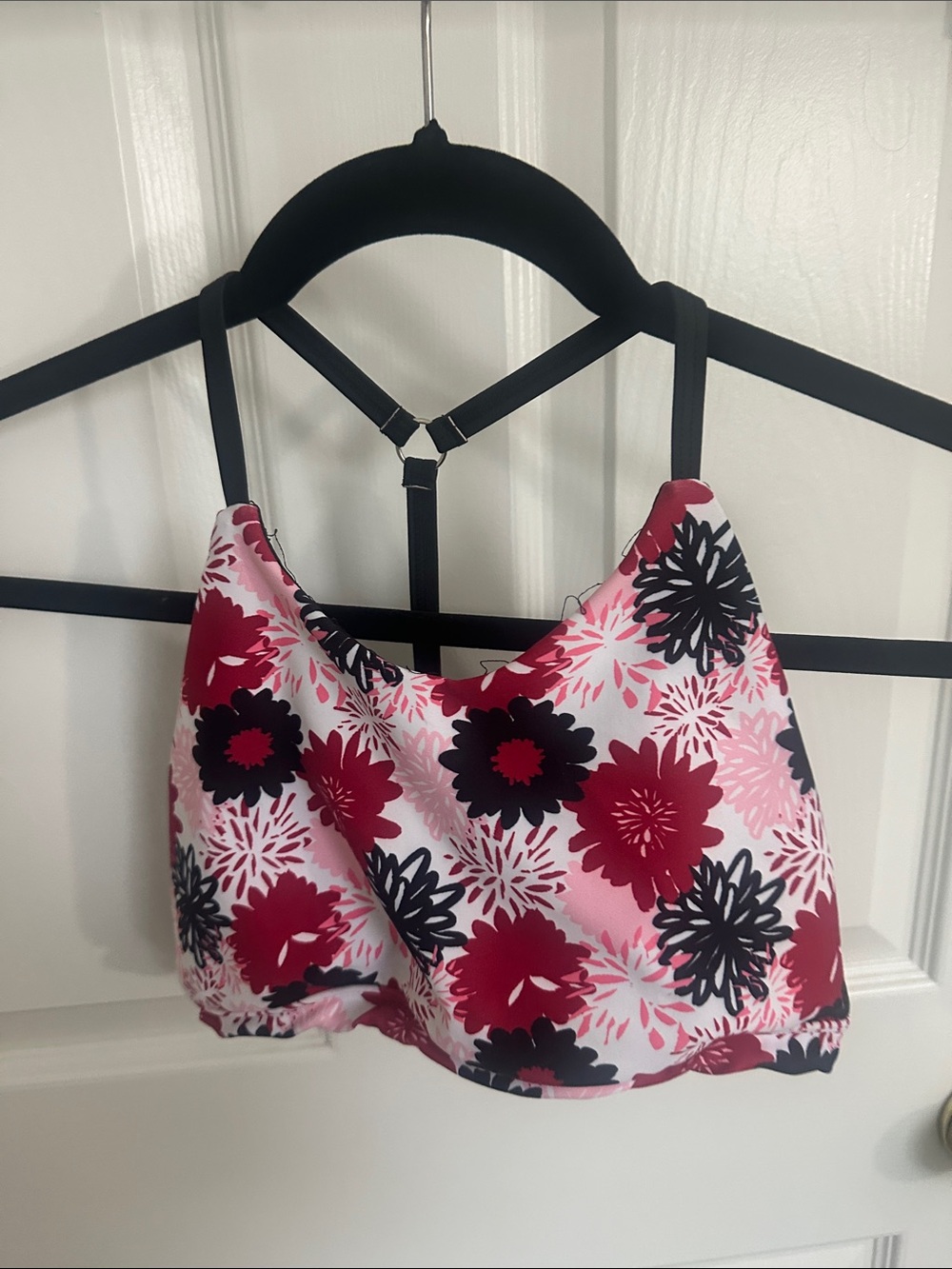 Oh La La Floral Pink Red Black Crop Dance Top
